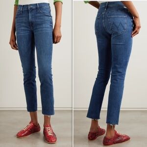 MOTHER Superior The Dazzler Ankle Frayed Mid-rise Slin-leg